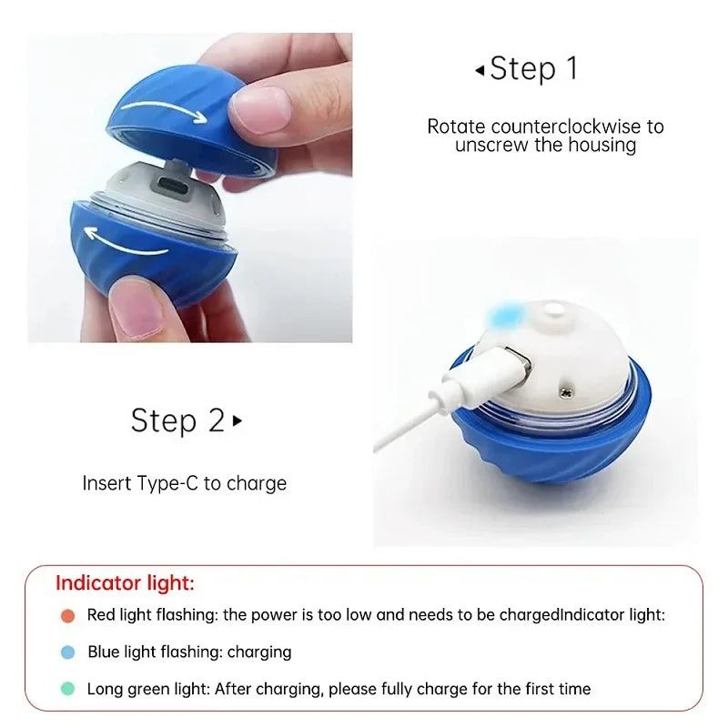 Smart LED bouncing pet ball
