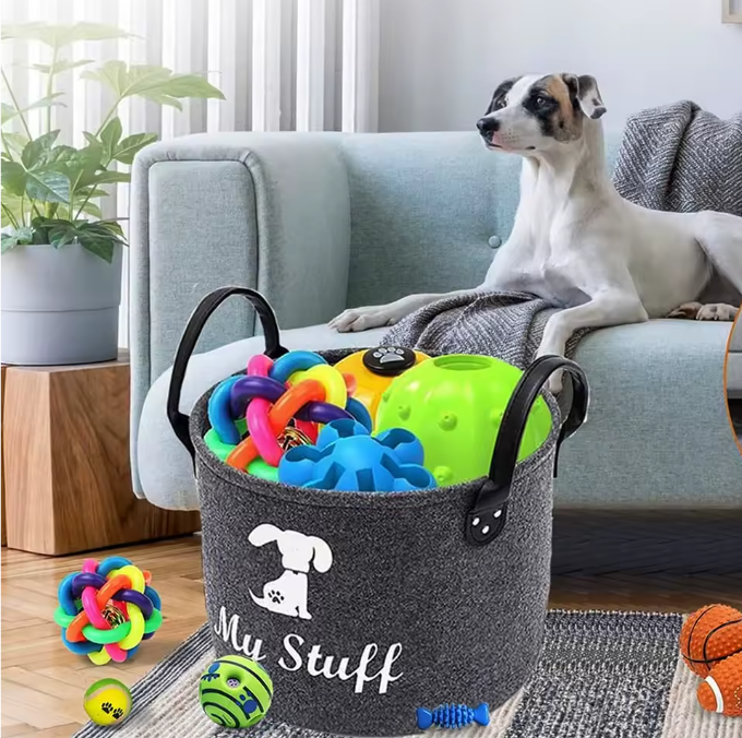 Pet toys storage basket