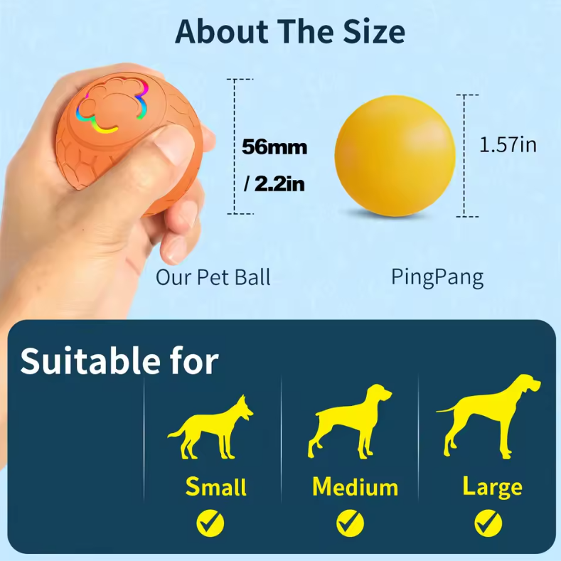 Smart LED bouncing pet ball